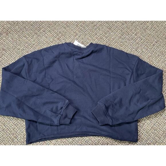 Garage Pullover Chopped Crew Sweater Women’s XXS/XS Soft Terry Blue NWT - Picture 10 of 10